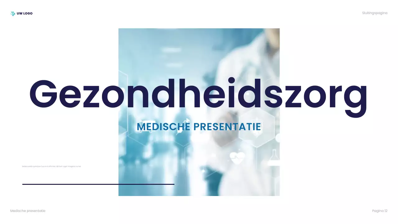 presentatie blauwe professionele gezondheidszorg