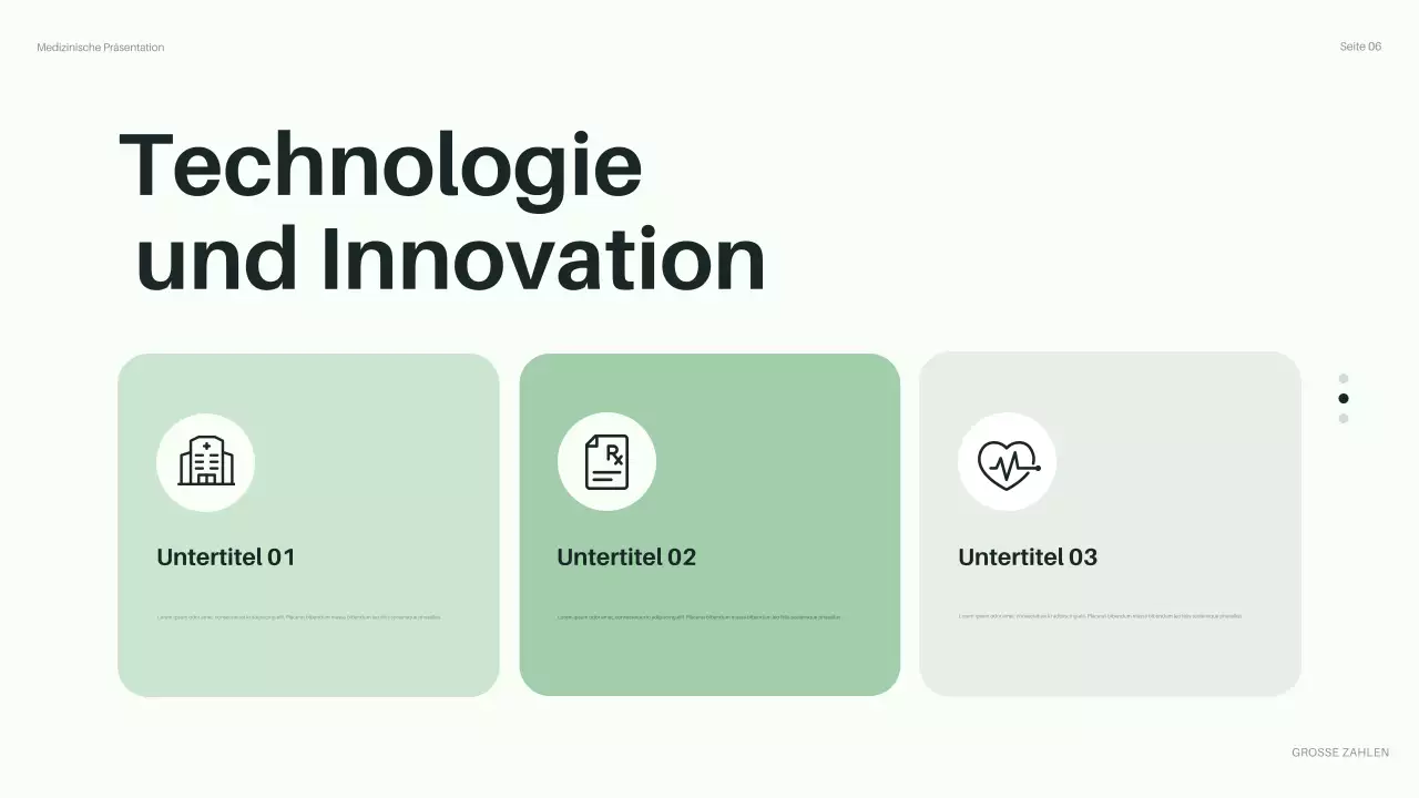 Präsentation des modernen grünen Gesundheitswesens