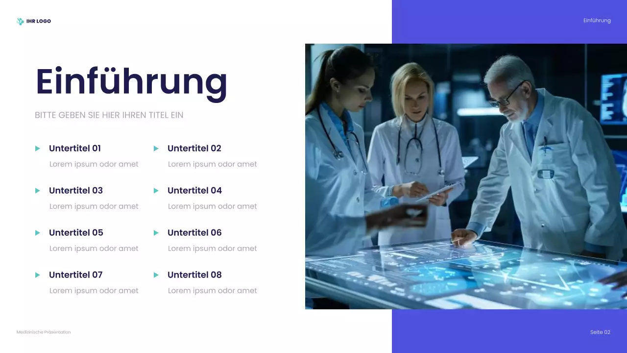 blue professional healthcare Präsentation