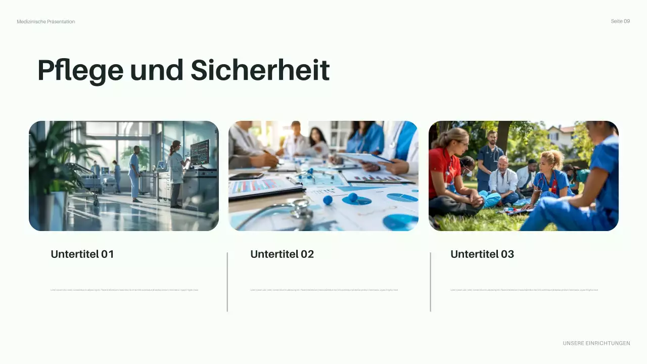 Präsentation des modernen grünen Gesundheitswesens