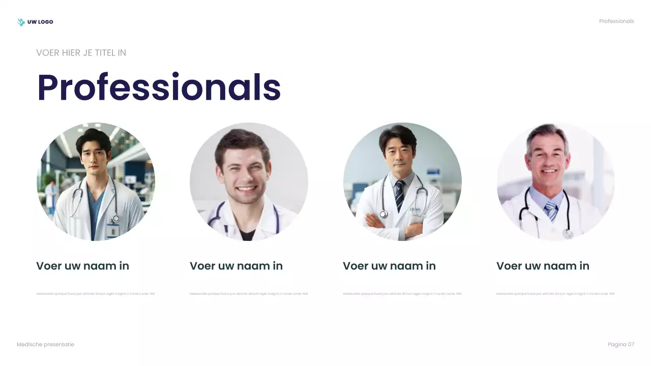 presentatie blauwe professionele gezondheidszorg
