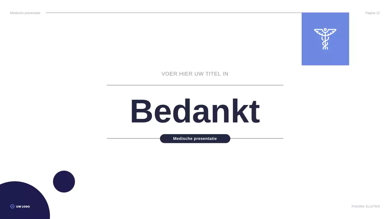 presentatie blauwe moderne gezondheidszorg