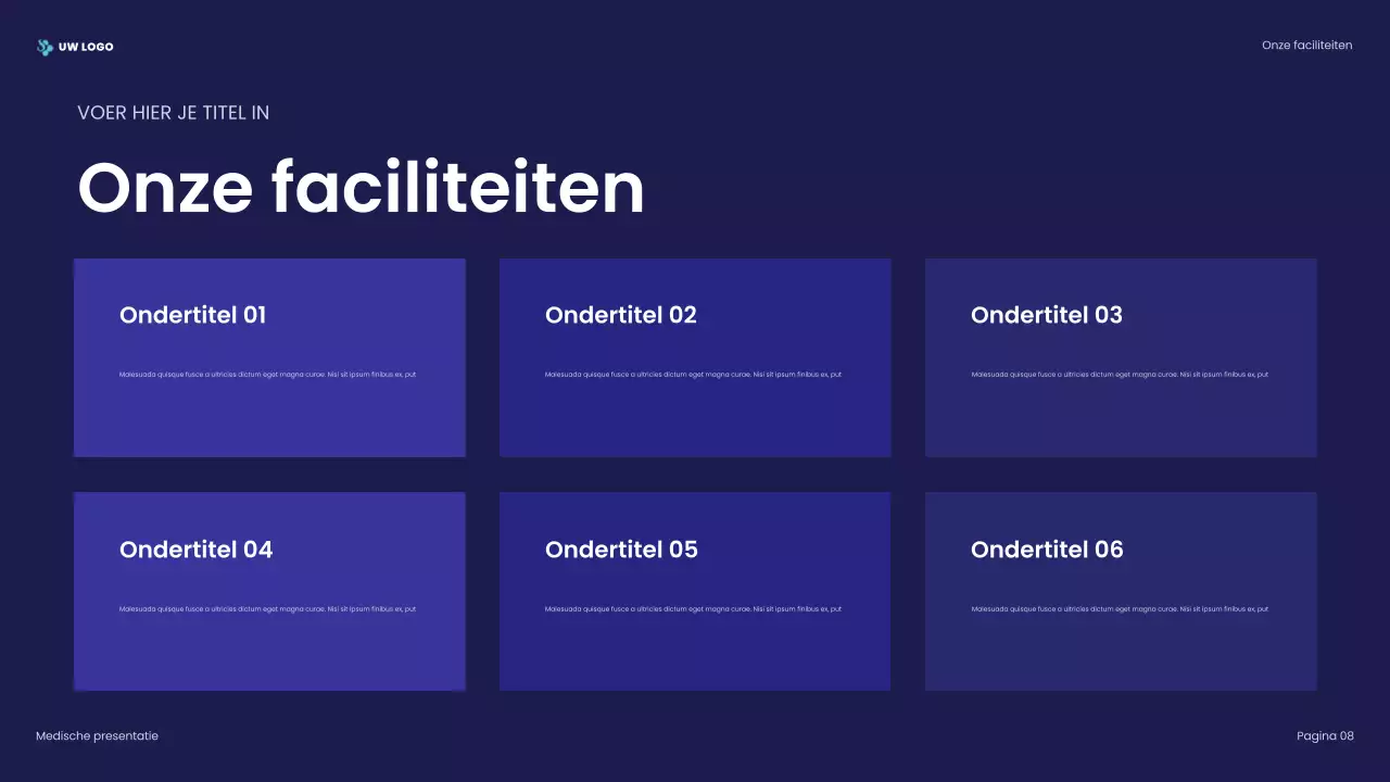 presentatie blauwe professionele gezondheidszorg