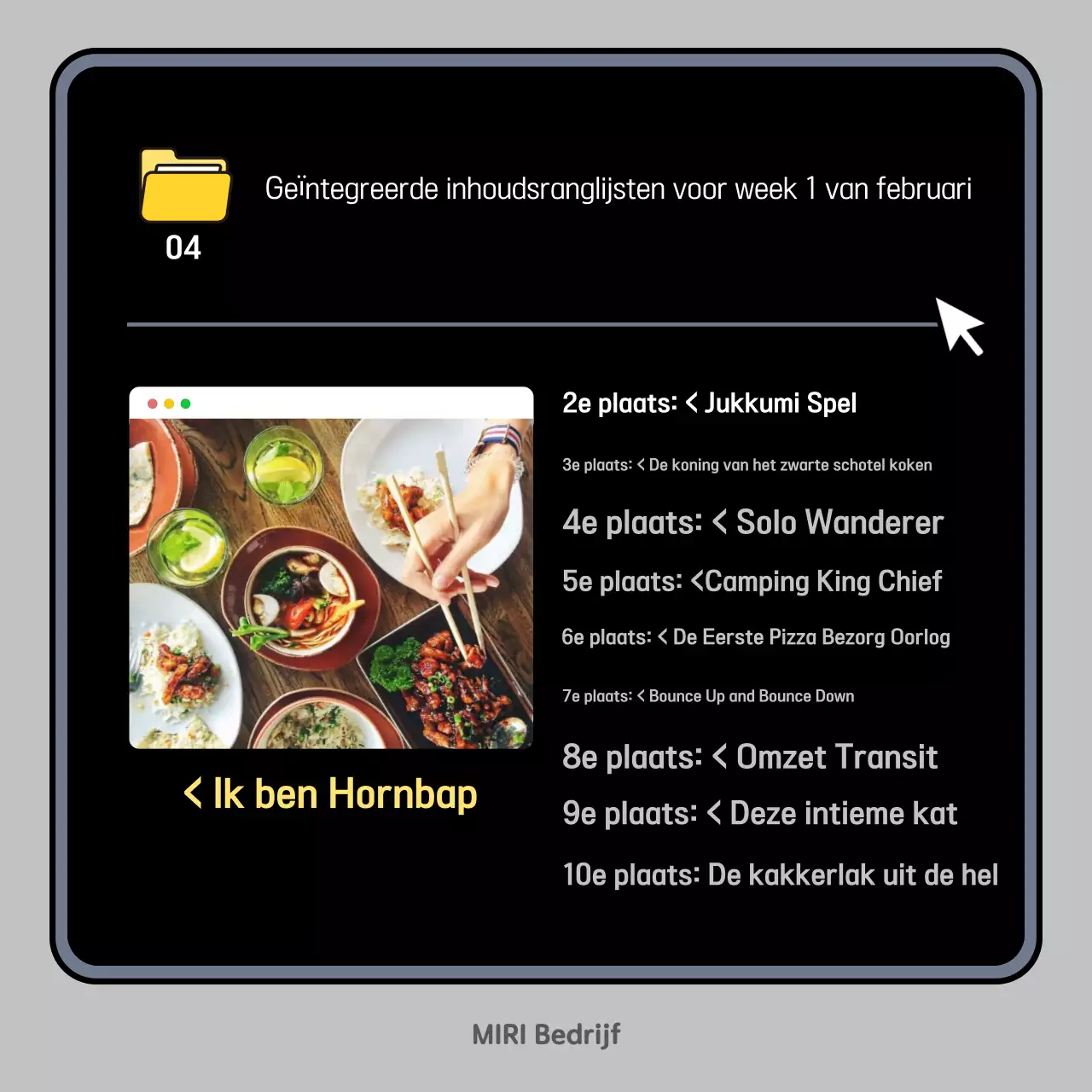 Zwarte moderne OTT-aanbevelingen voor inhoud