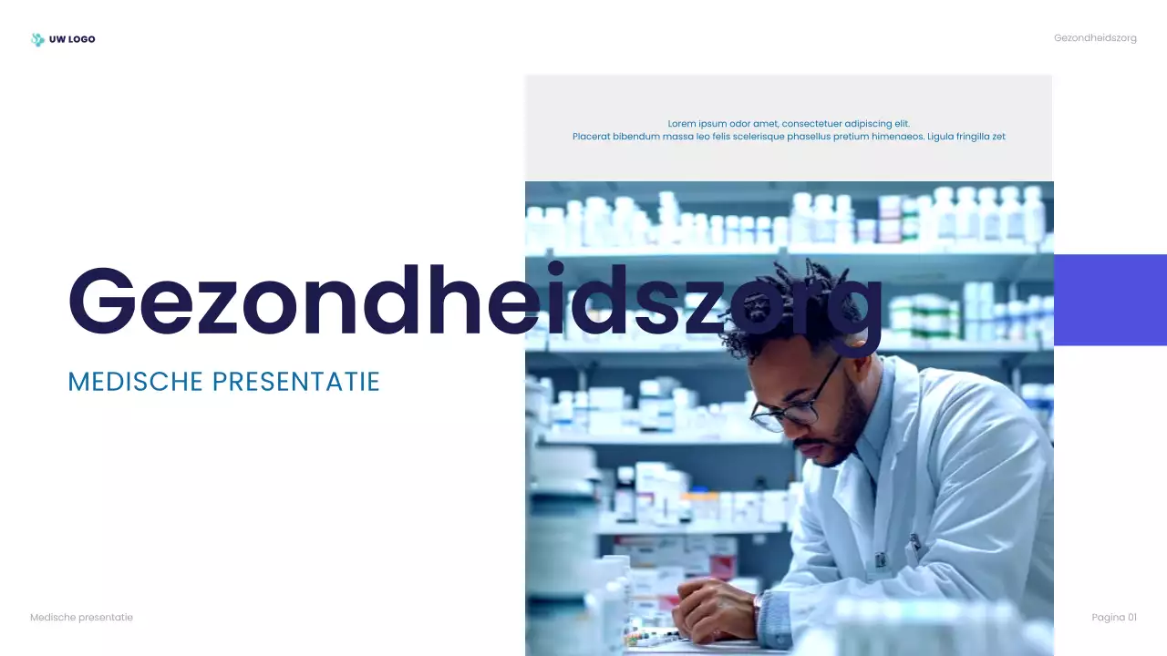 presentatie blauwe professionele gezondheidszorg