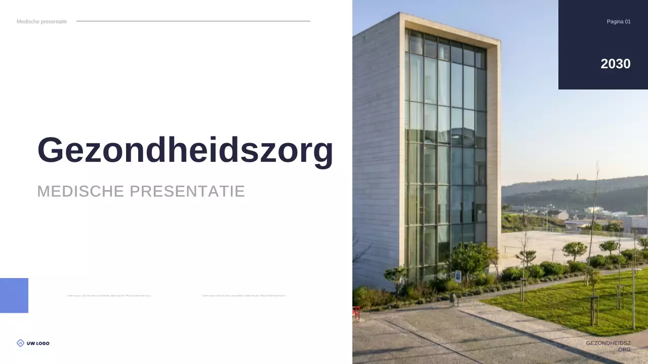 presentatie blauwe moderne gezondheidszorg