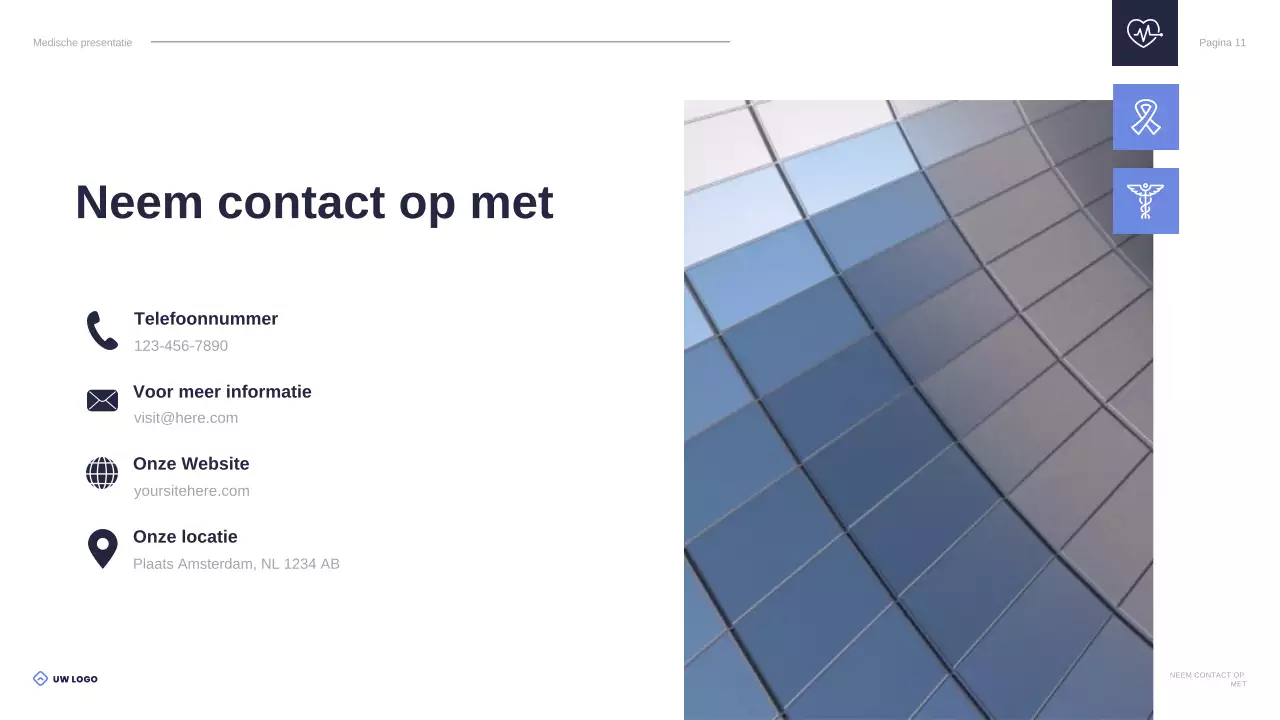 presentatie blauwe moderne gezondheidszorg