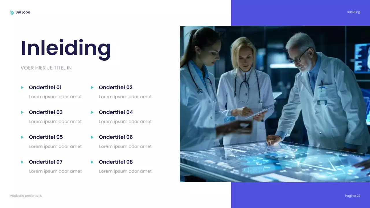 presentatie blauwe professionele gezondheidszorg
