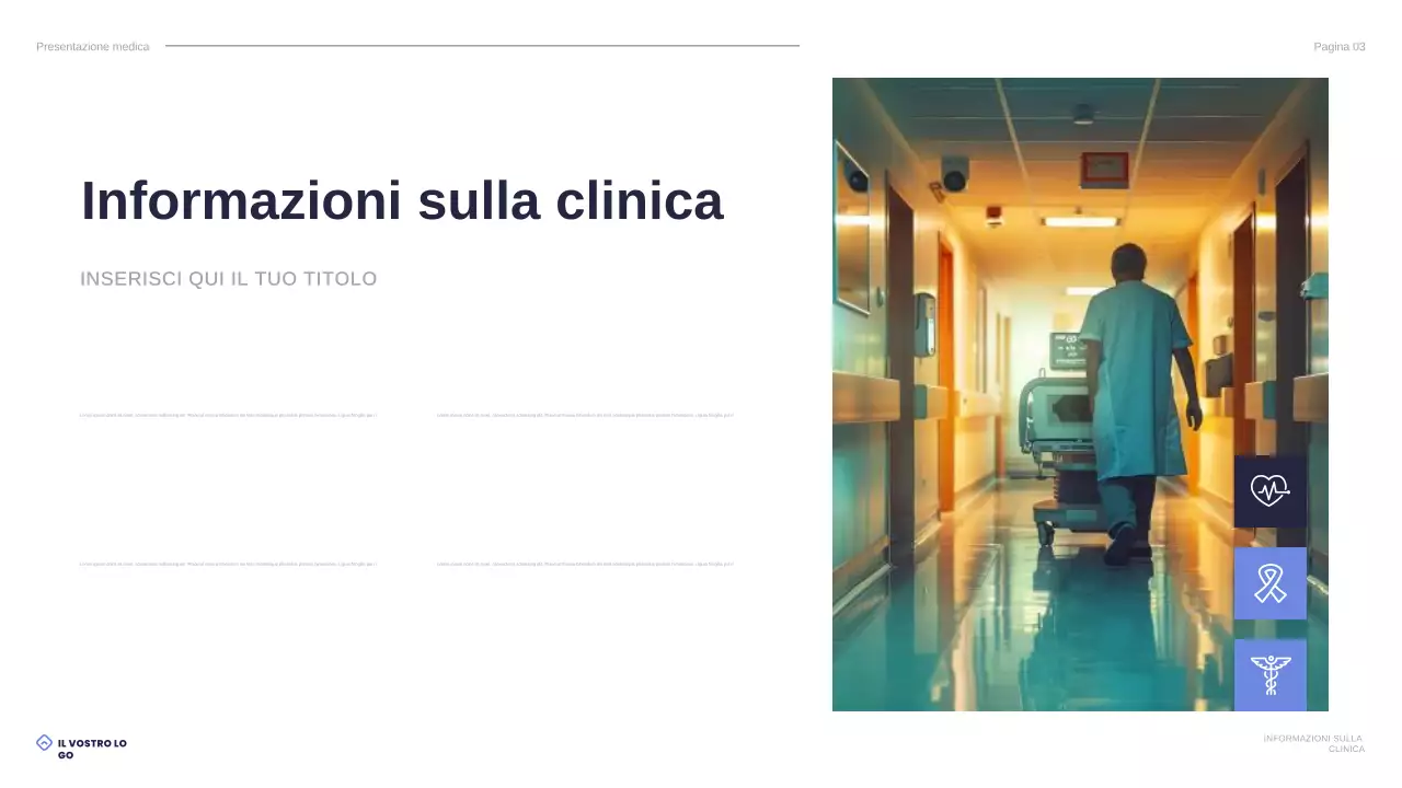 presentazione della sanità moderna blu