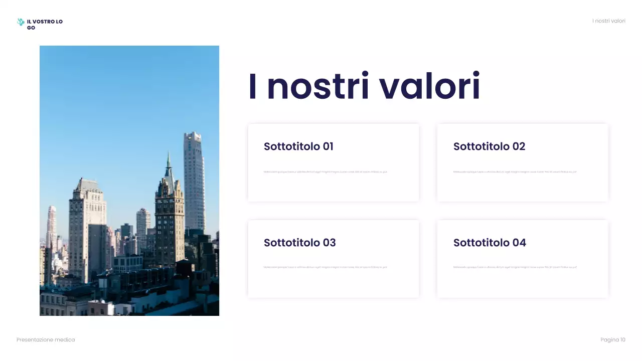 presentazione professionale sanitaria blu