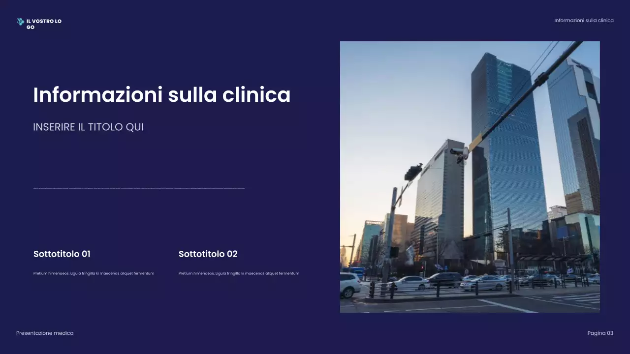 presentazione professionale sanitaria blu