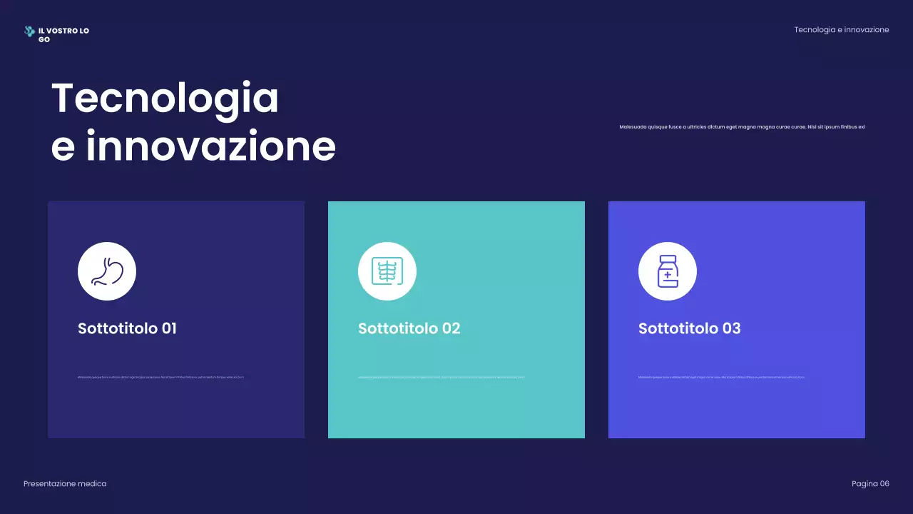 presentazione professionale sanitaria blu