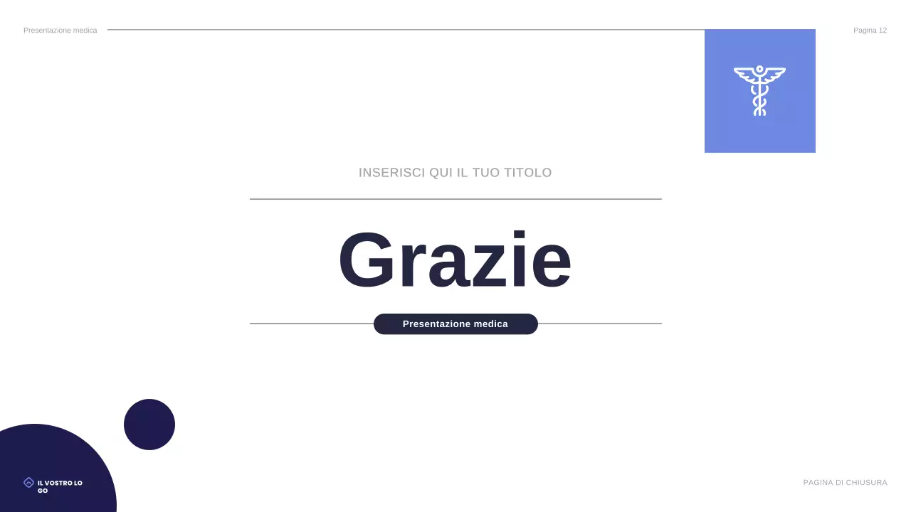 presentazione della sanità moderna blu