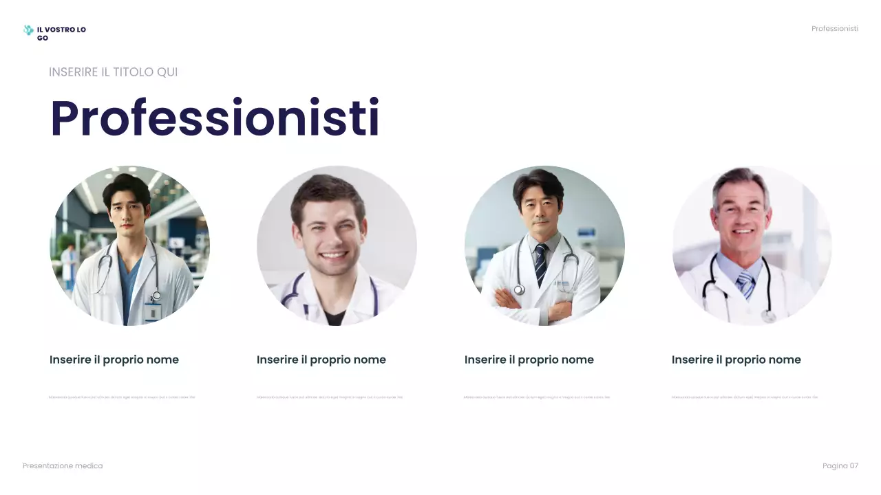 presentazione professionale sanitaria blu