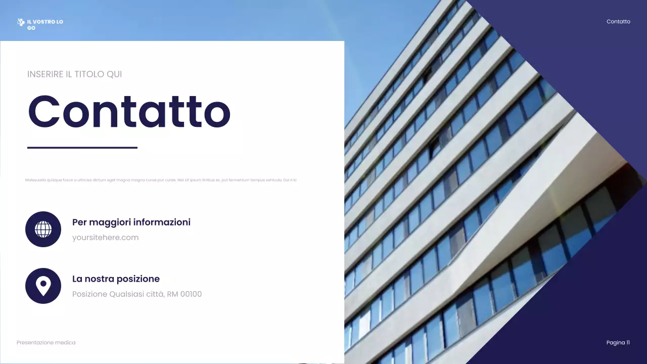 presentazione professionale sanitaria blu