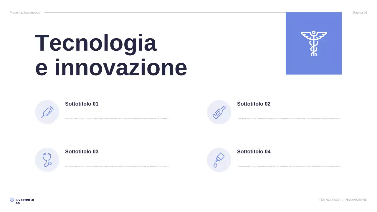 presentazione della sanità moderna blu