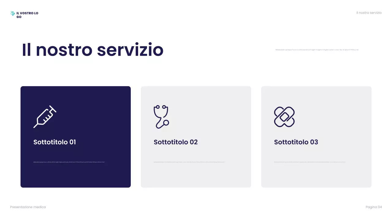 presentazione professionale sanitaria blu