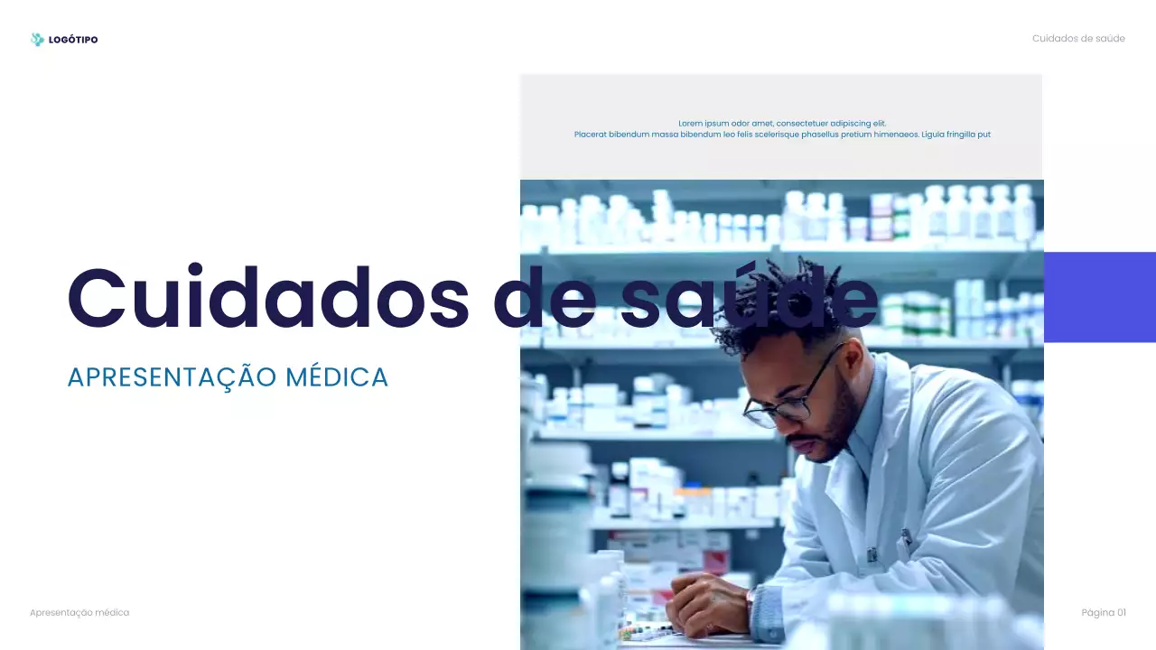 apresentação de cuidados de saúde profissionais azuis