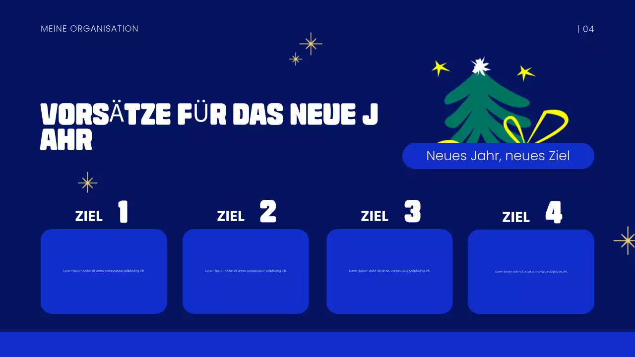 Blaues Neujahr Präsentation