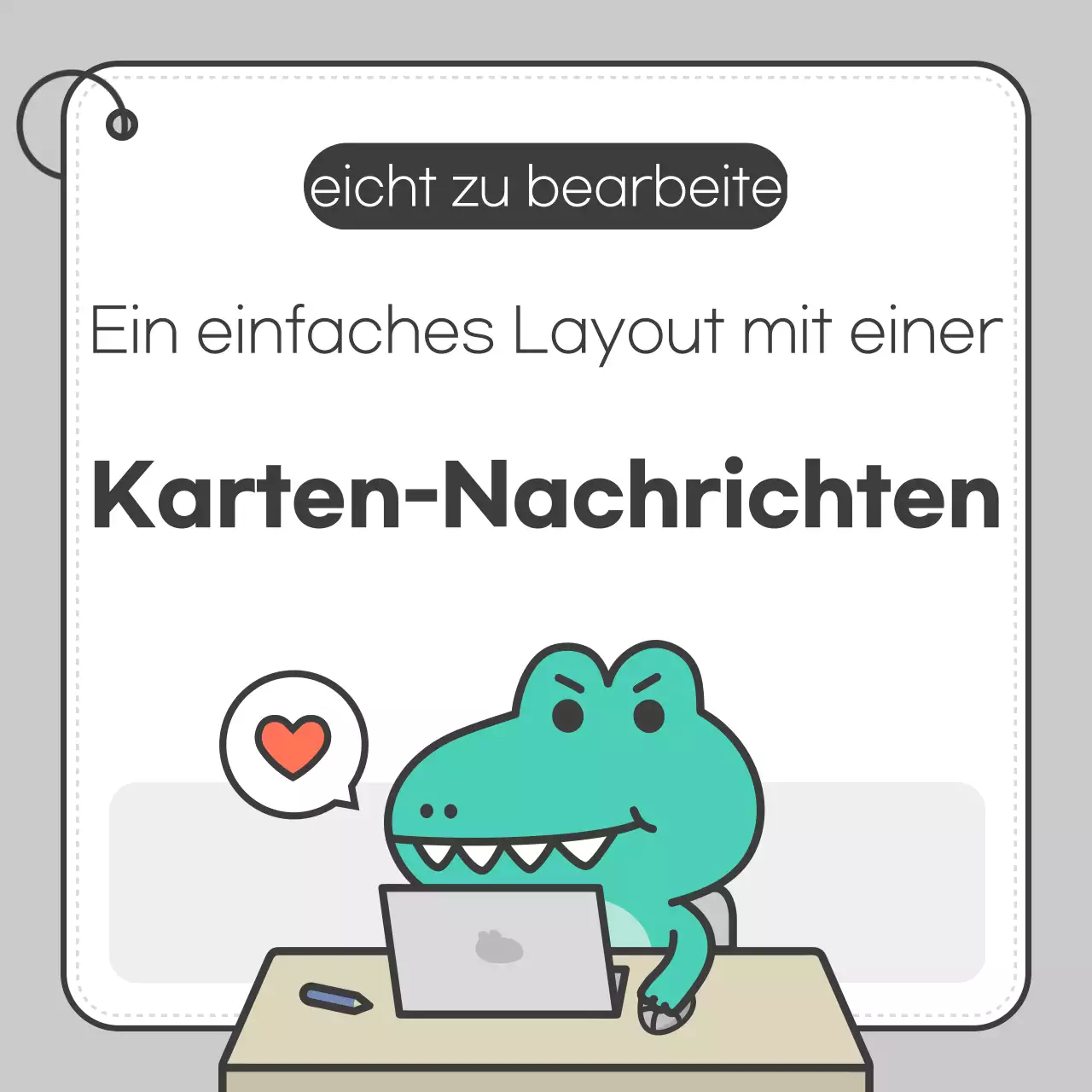 Graue einfache KarteNachrichten fördern