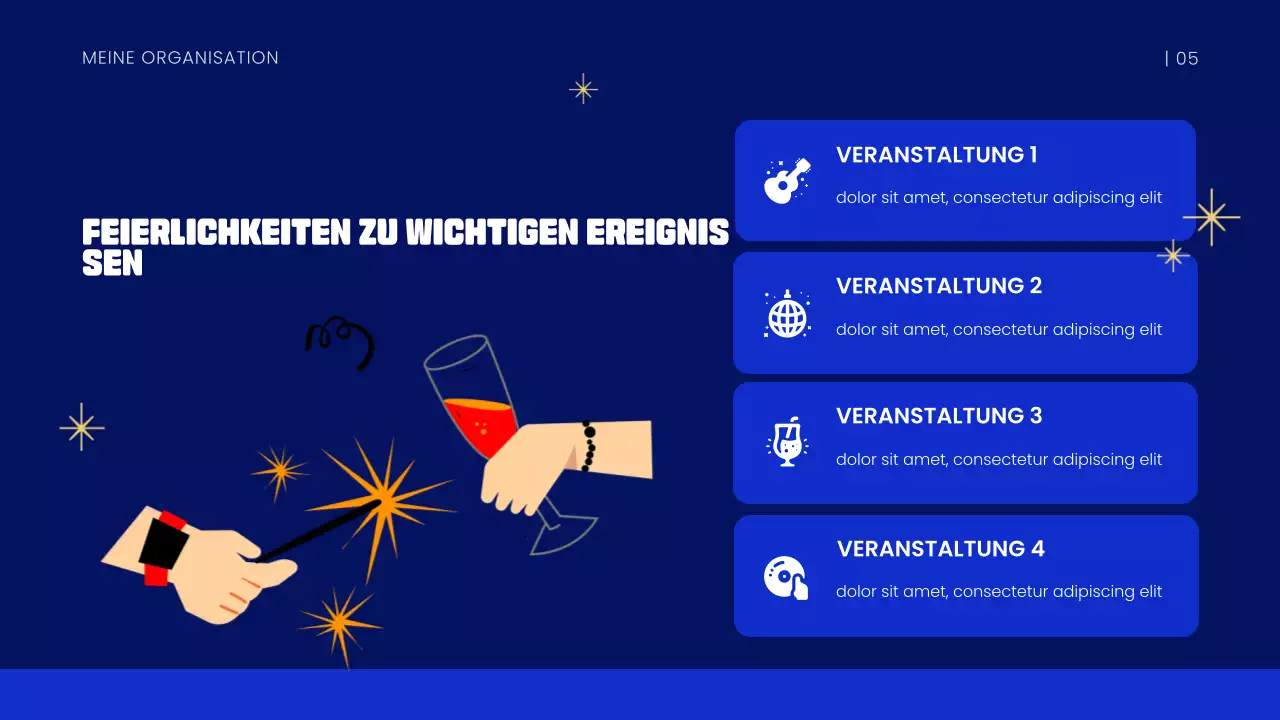 Blaues Neujahr Präsentation
