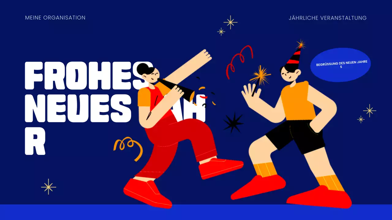 Blaues Neujahr Präsentation