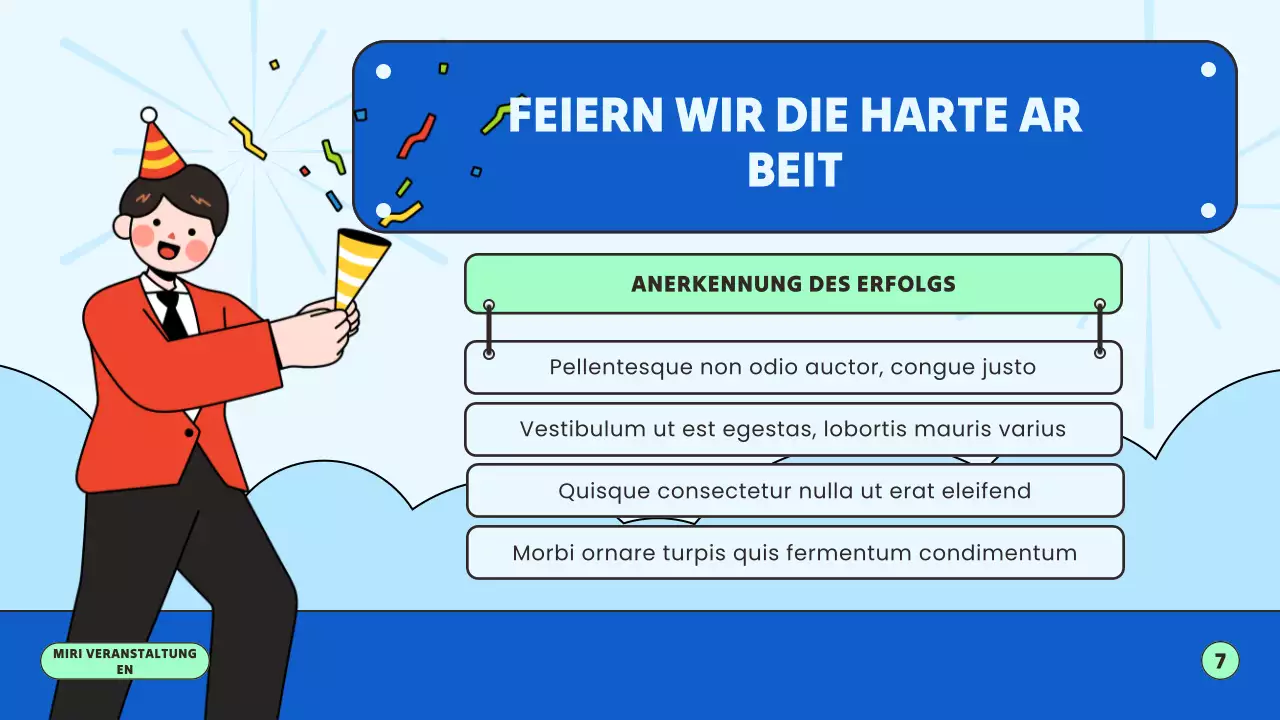 Blaue und grüne Neujahrspräsentation