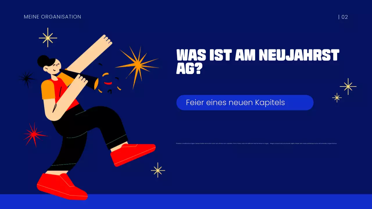 Blaues Neujahr Präsentation