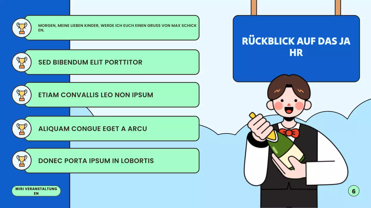 Blaue und grüne Neujahrspräsentation