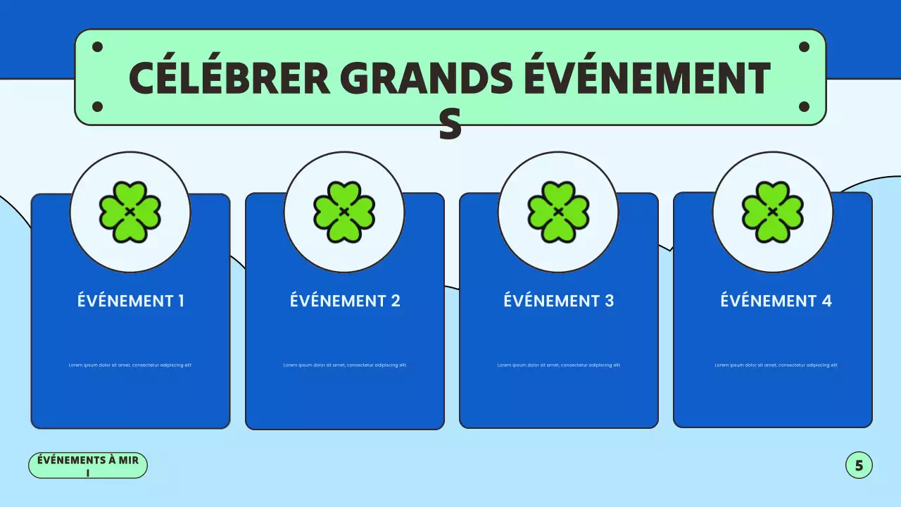 Présentation du Nouvel An bleu et vert