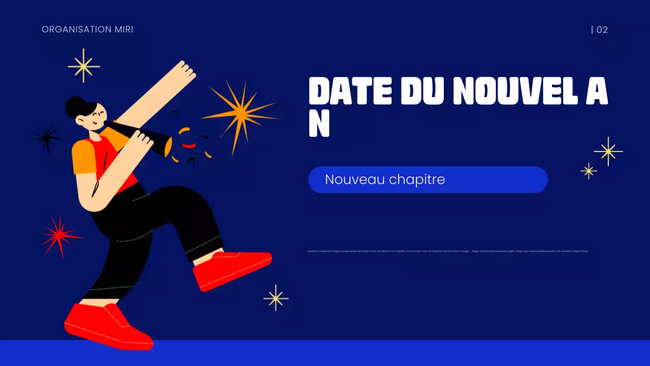 Présentation du Nouvel An bleu