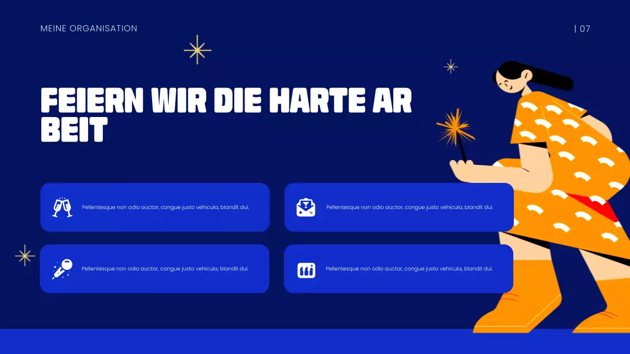 Blaues Neujahr Präsentation