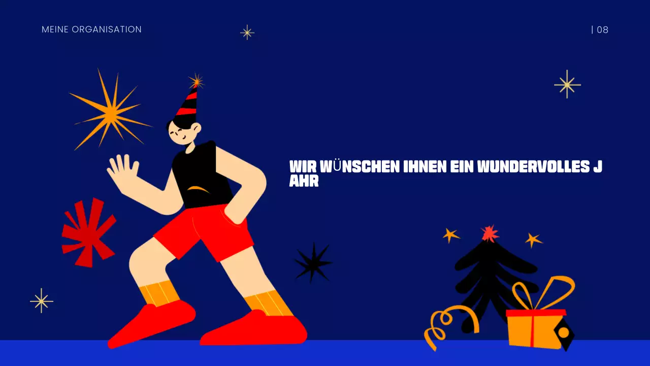 Blaues Neujahr Präsentation