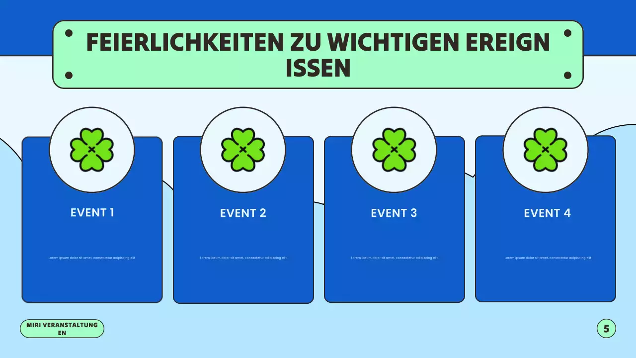 Blaue und grüne Neujahrspräsentation