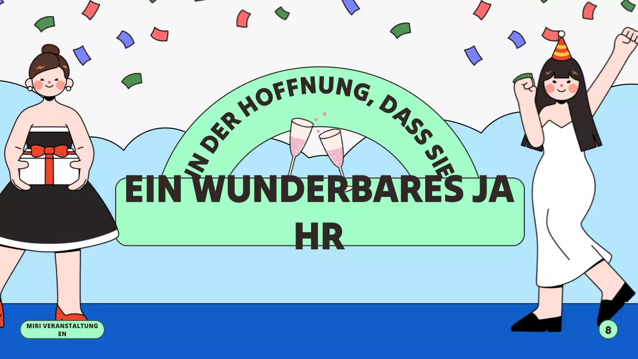 Blaue und grüne Neujahrspräsentation