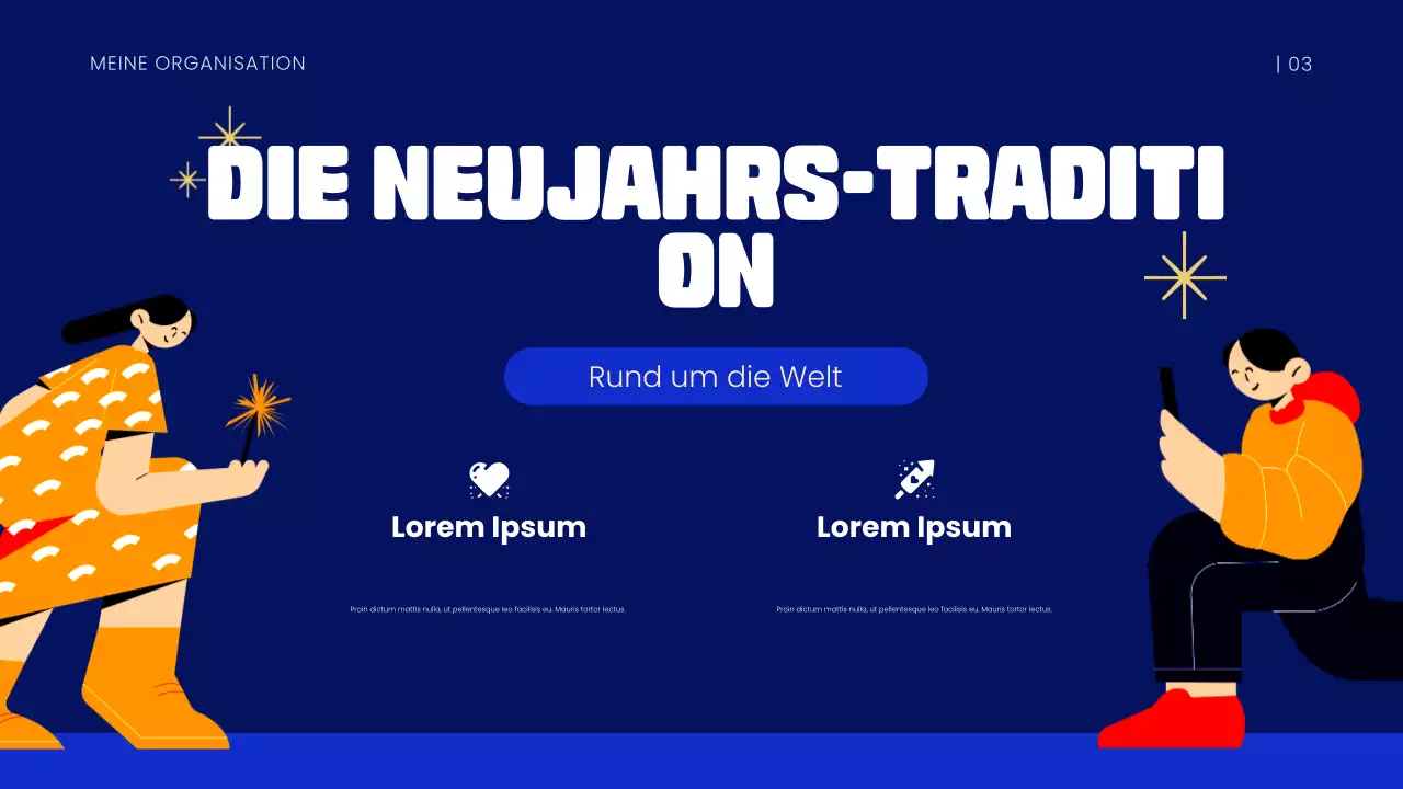 Blaues Neujahr Präsentation