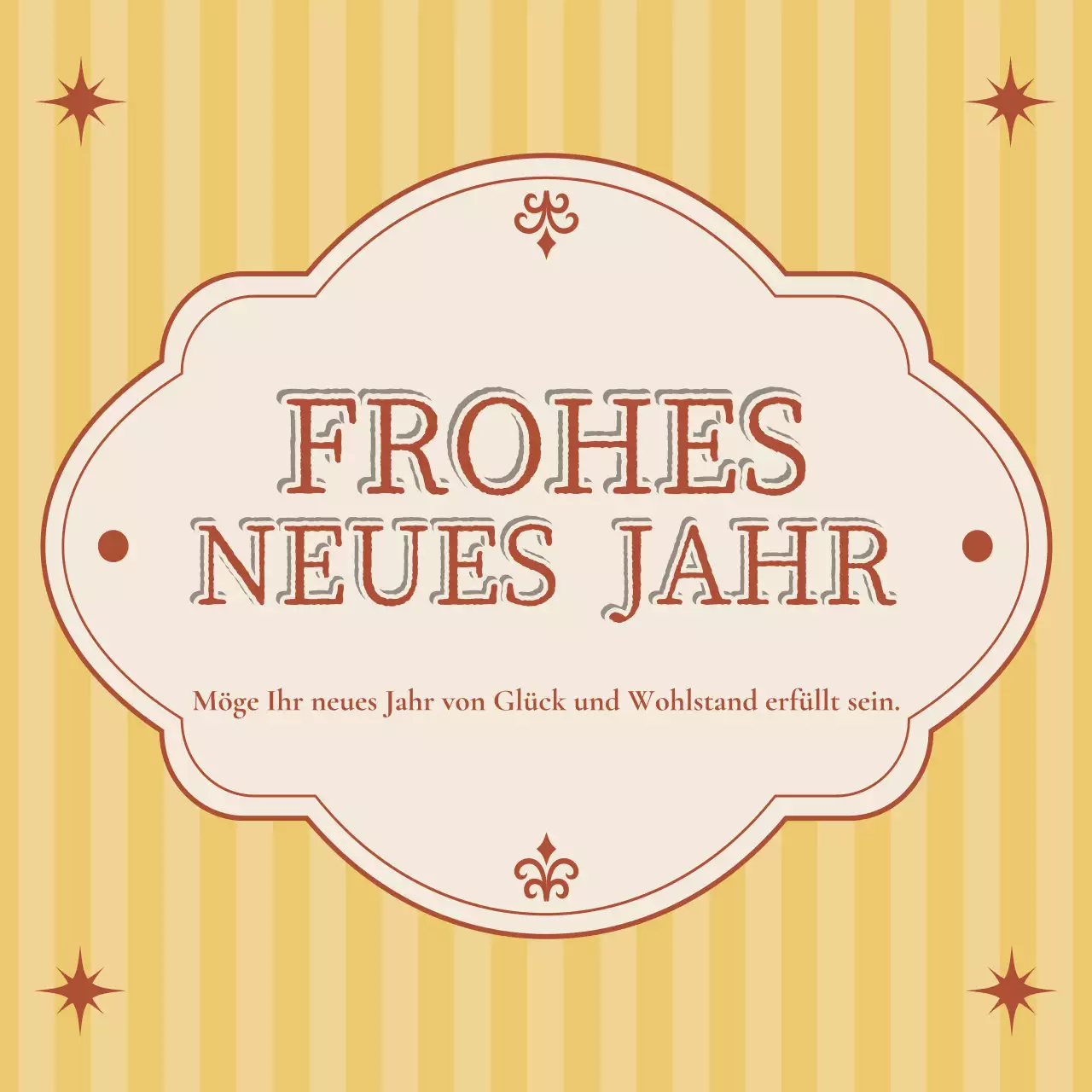 Gelber und oranger Neujahrsgruß Social Media