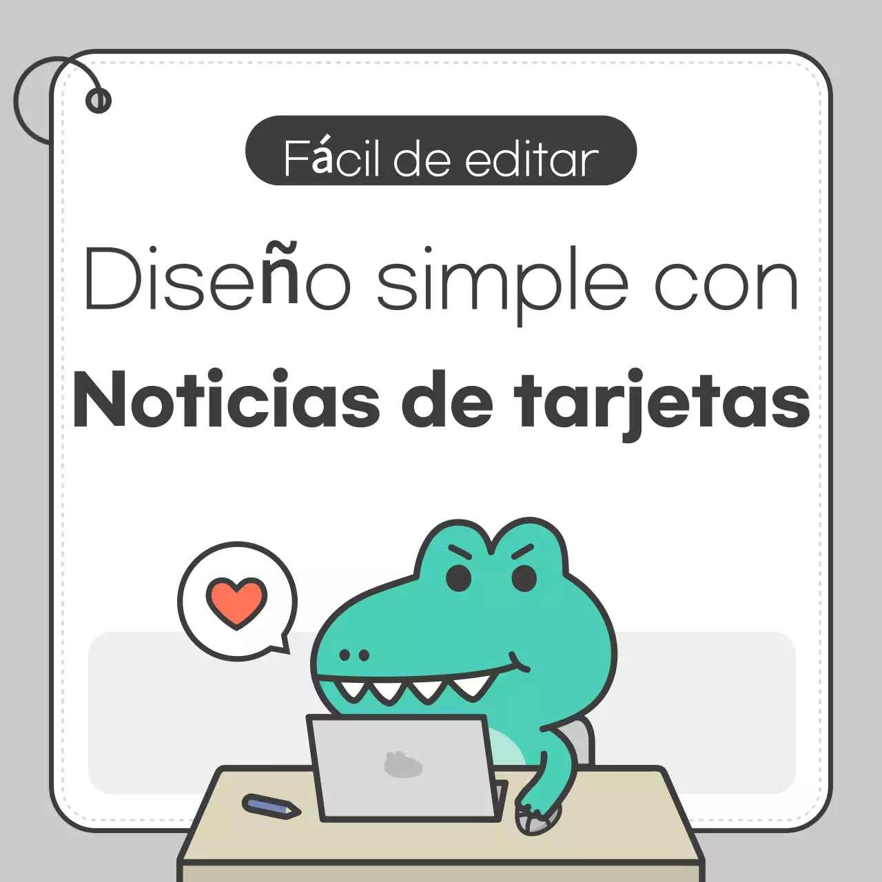 Tarjeta Simple GrisPromocionar noticias