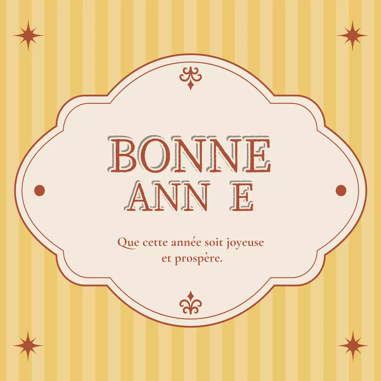 Message de vœux pour le Nouvel An jaune et orange Médias sociaux