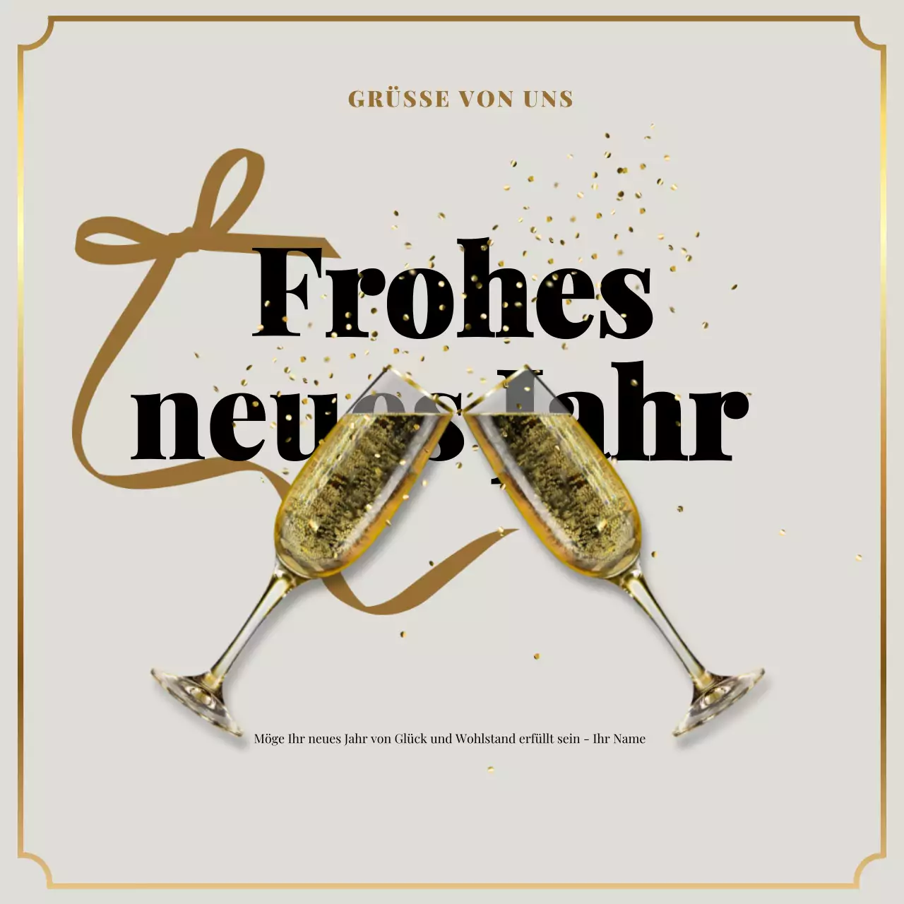gold elegante neujahrskarte einladung