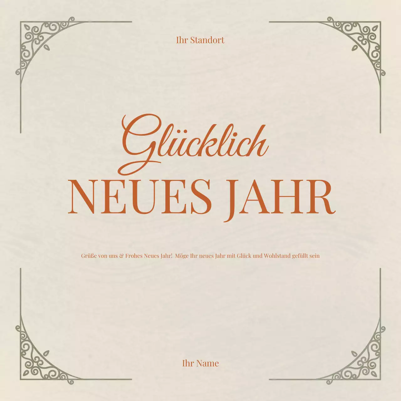 Beige Eleganter Neujahrs-Instagram-Post