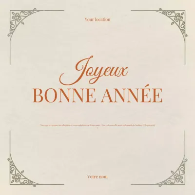 Post Instagram beige et élégant pour le Nouvel An