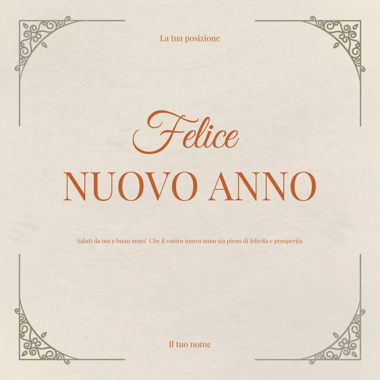 Elegante post di Capodanno su Instagram in beige