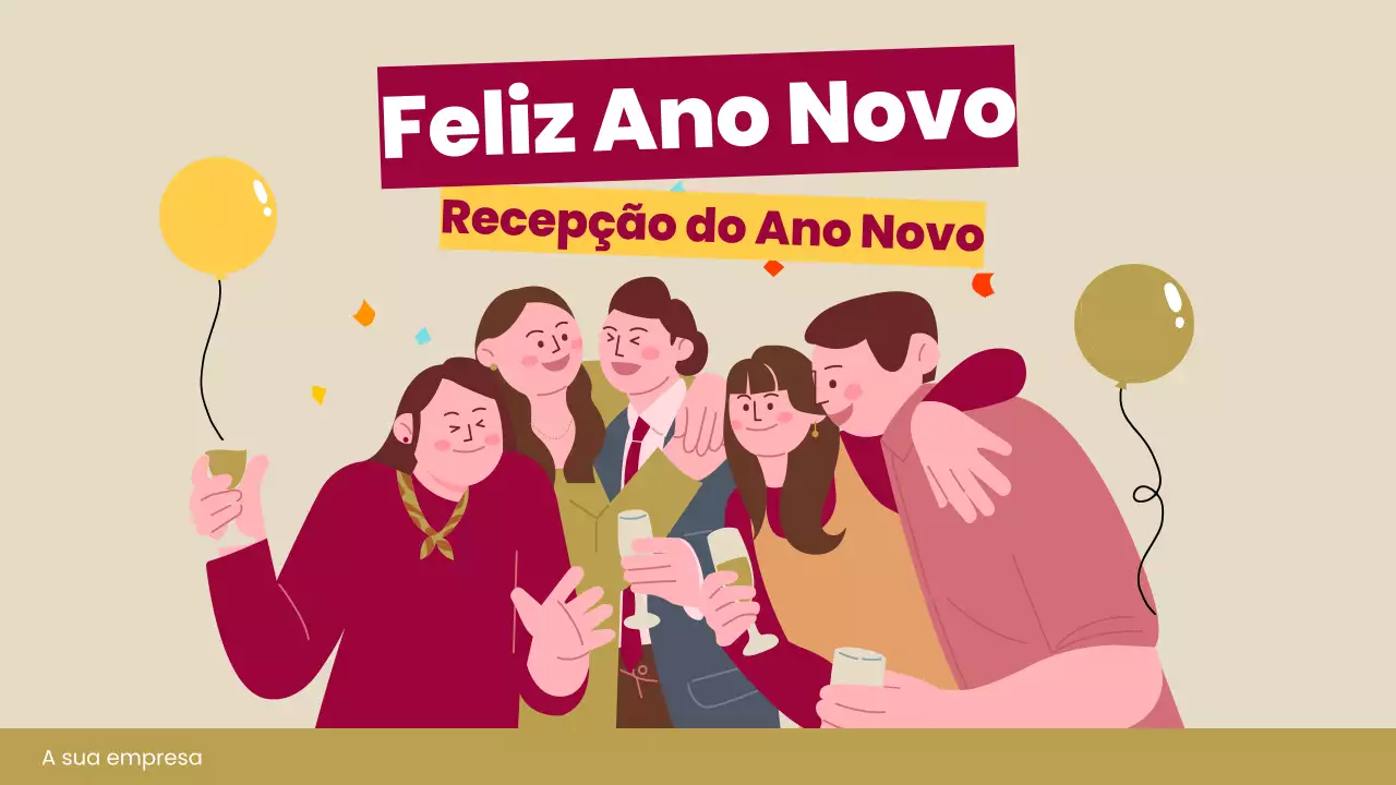 convite de ano novo retro vermelho