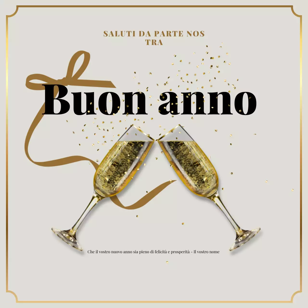 invito a capodanno elegante in oro