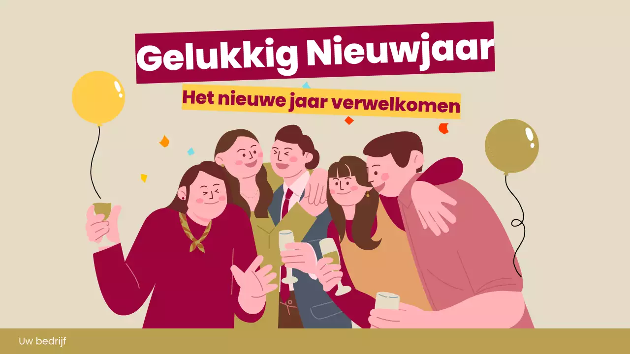 rood retro nieuwjaarsuitnodiging