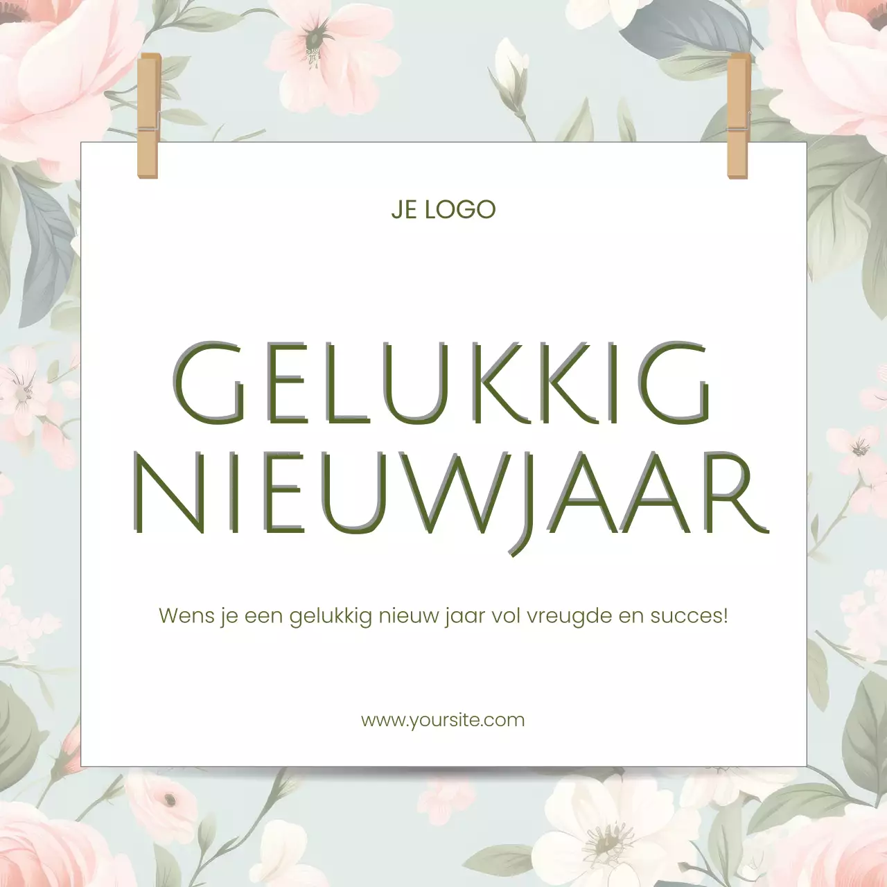 groene elegante nieuwjaarskaart uitnodiging