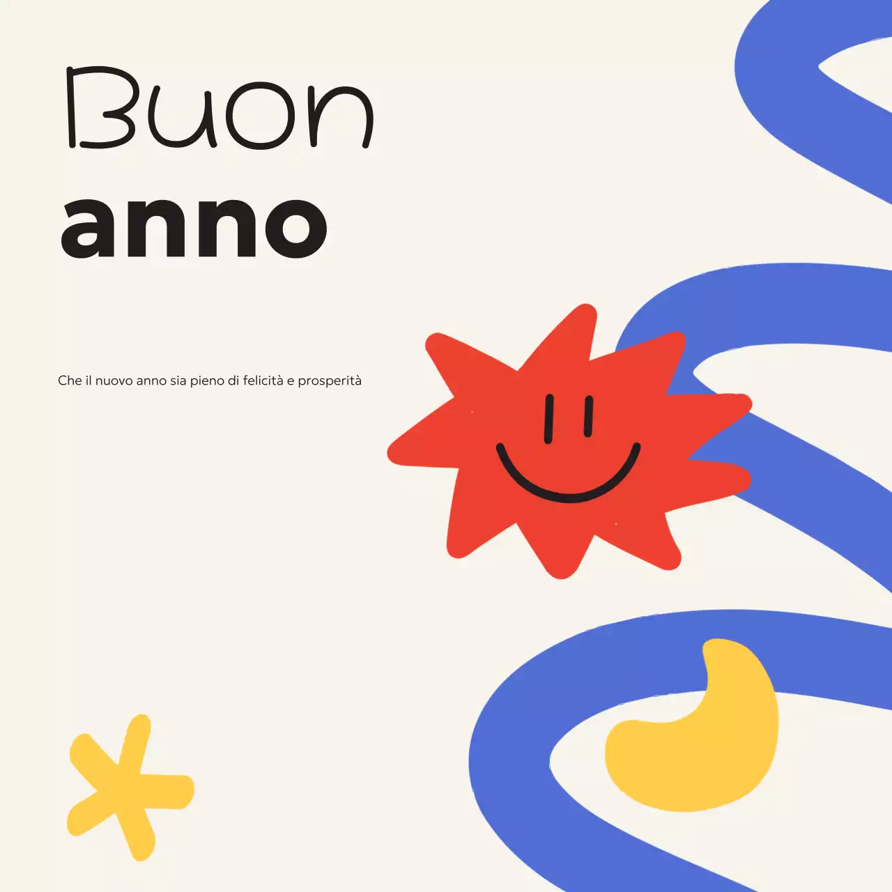 biglietto di capodanno moderno rosso