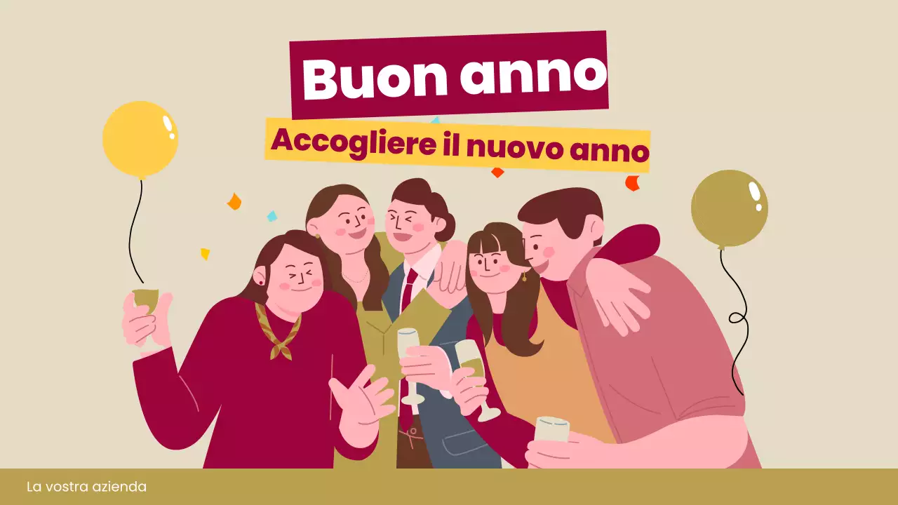 invito a capodanno retrò rosso