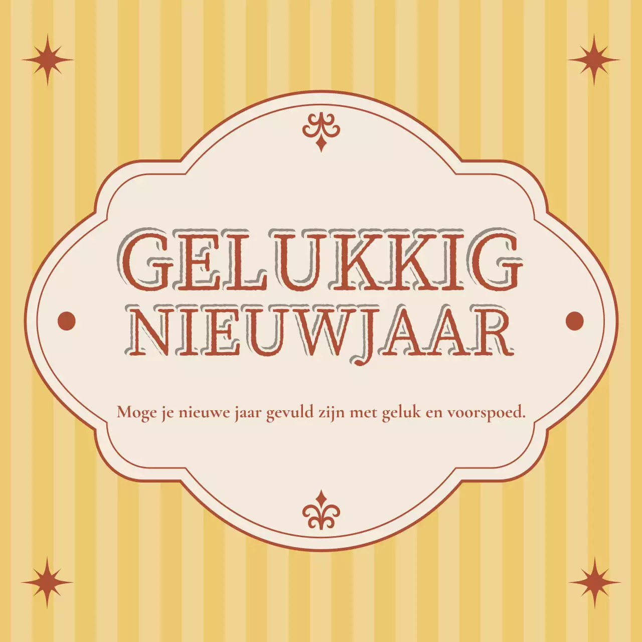 Geel en Oranje Nieuwjaarswens Social Media